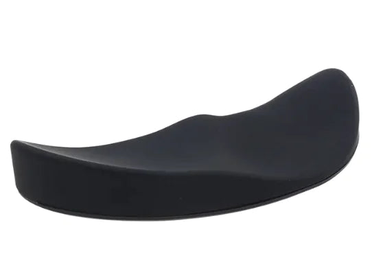 Mouse Wrist Rest in black, right-hand shape, side view