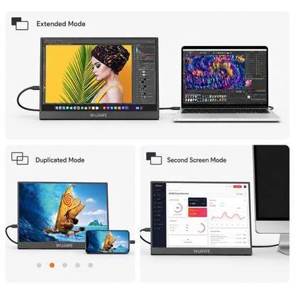VIREXA display modes for extended duplicate and second screen workflows