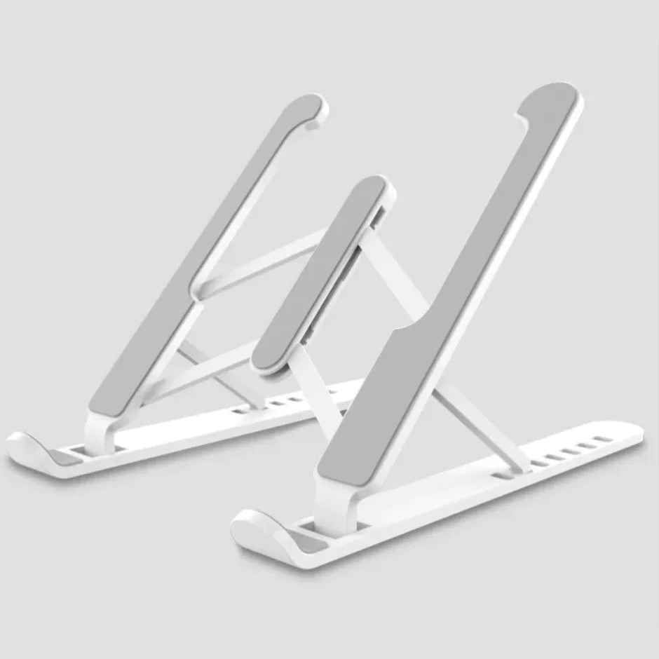 Adjustable Laptop Cooling Stand in white, open, front view
